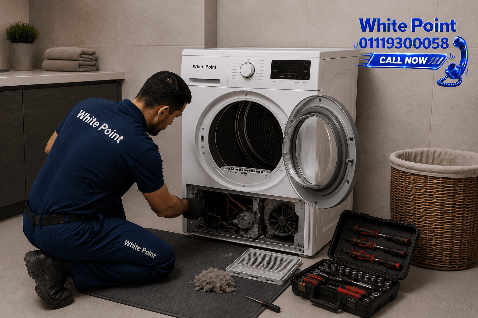 صيانة مجفف ملابس وايت بوينت 01119300058